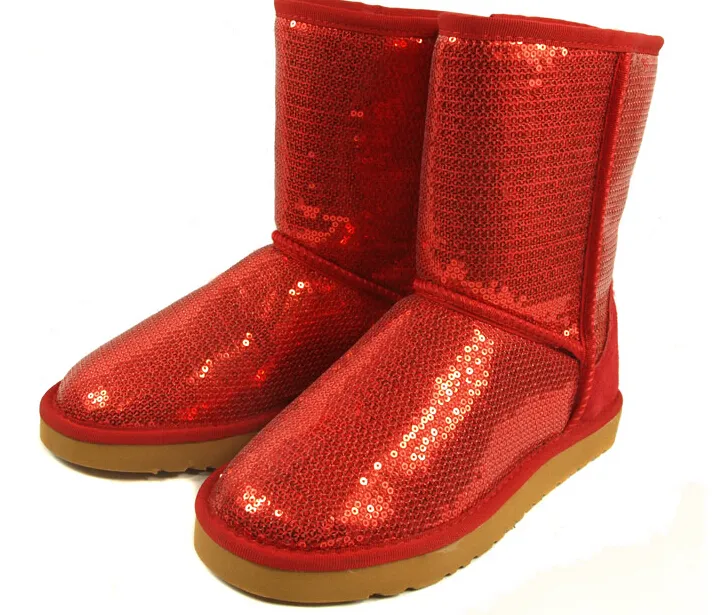 DORP TRANSPORTE 2014 Novas Mulheres Moda glitter lantejoulas Botas de neve BOOT Sapatos de Inverno Preto Azul roxo de prata de Ouro 6 cores