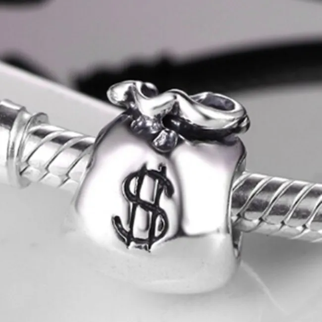Nueva bolsa dinero plata esterlina S925 100% Charm Bead Se adapta a las