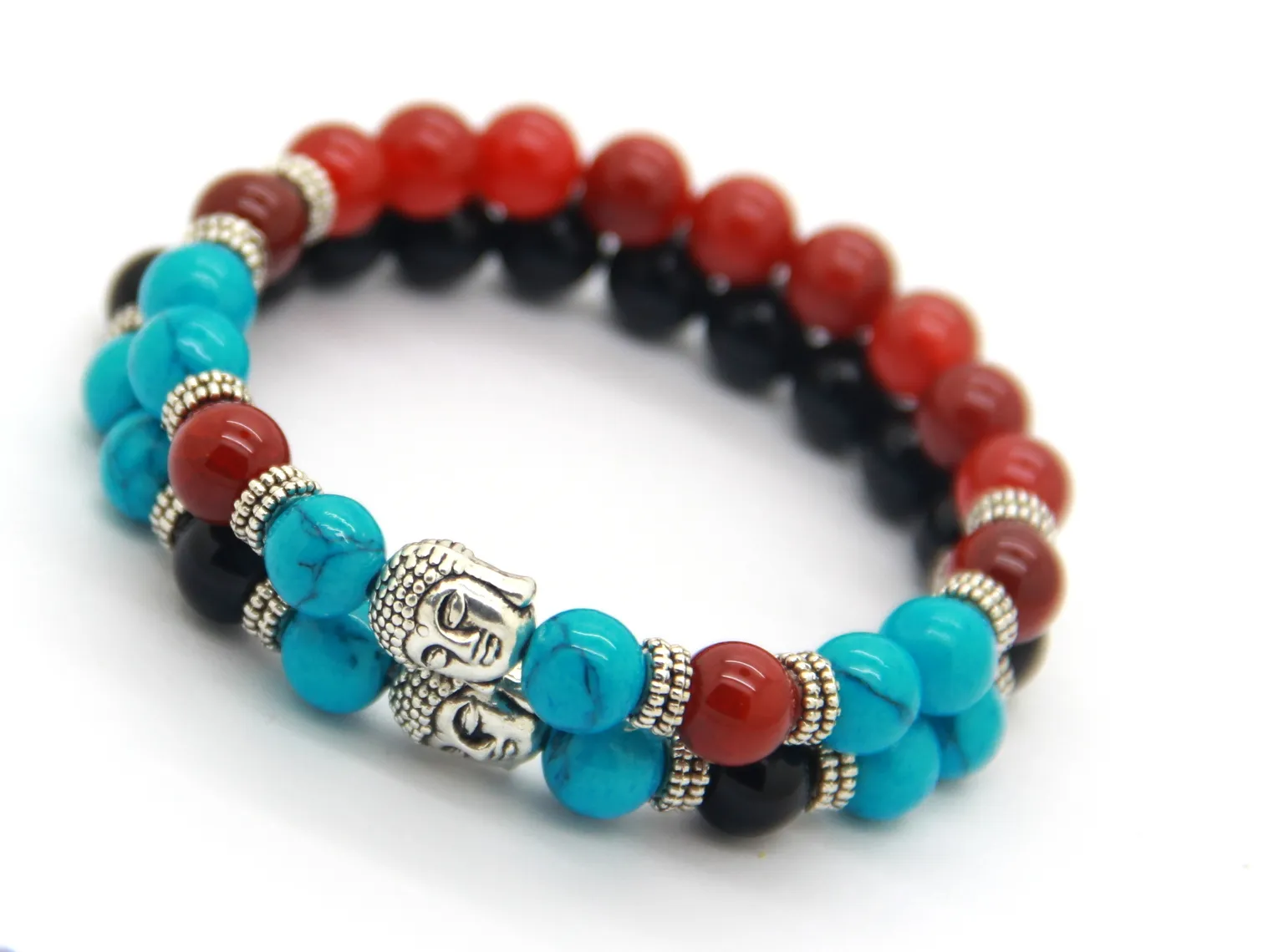 Partihandel Nya Design Män eller Kvinnor 8mm Beaded Natural Agate Stone Pärlor Buddha Meditation Armband