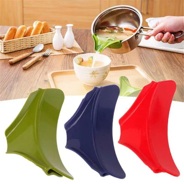 Kitchen Gadgets Anti-spill Pots and Pans Round Rim Silicone Deflector Liquid Diversion Tool