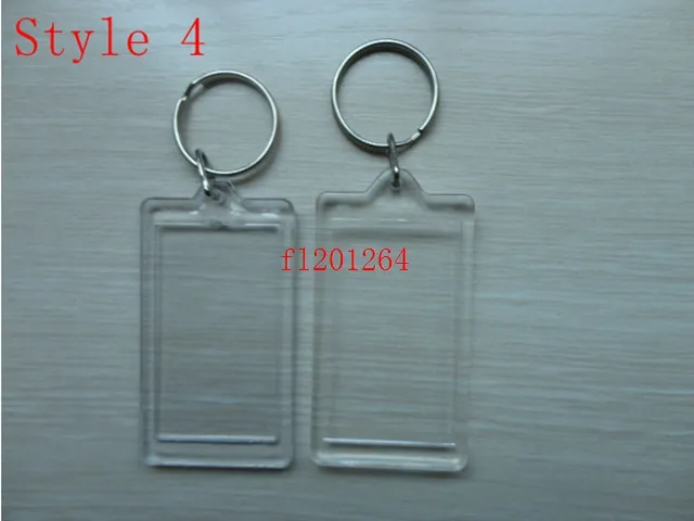 mycket nyaste DIY -akryl blank PO -nyckelringar formade tydliga nyckelkedjor Infoga PO -plastknappar232t