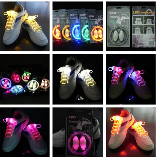 Lacci Della Scarpe Della Scarpe Del Led Della Fibra Ottica Di