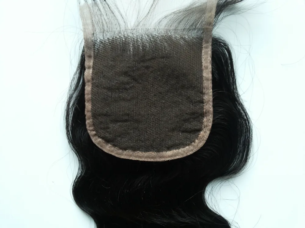 Günstiger Echthaar-Spitzenverschluss ohne Mischung, vollständig handgebundener Spitzen-Frontverschluss 4*4-Top-Verschluss G-EASY Hair