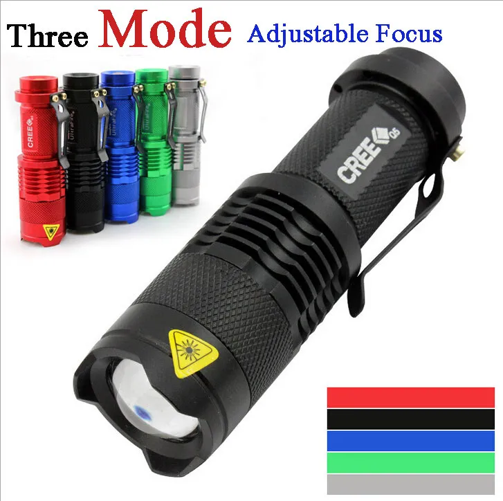 Flash Light 300LM CREE Q5 LED Camping Flashlight Torch Adjustable Focus Zoom Waterproof