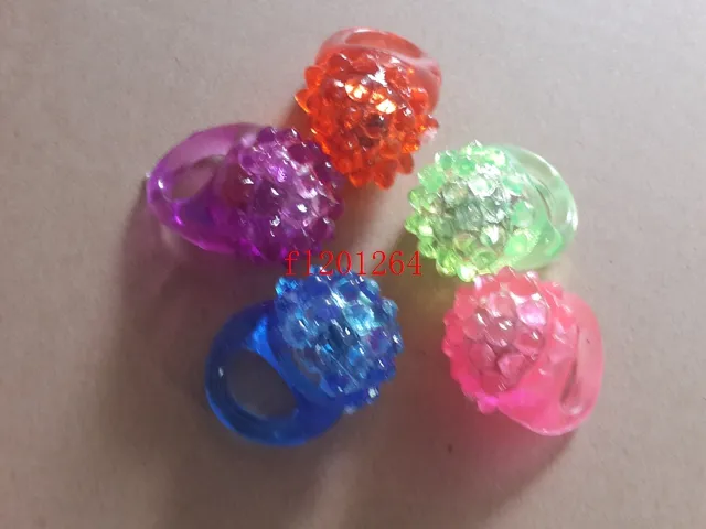 DHL Fedex New Arrival Cool Led Light Up Flashing Bubble Ring Rave Party Blinking Soft Jelly Glow,
