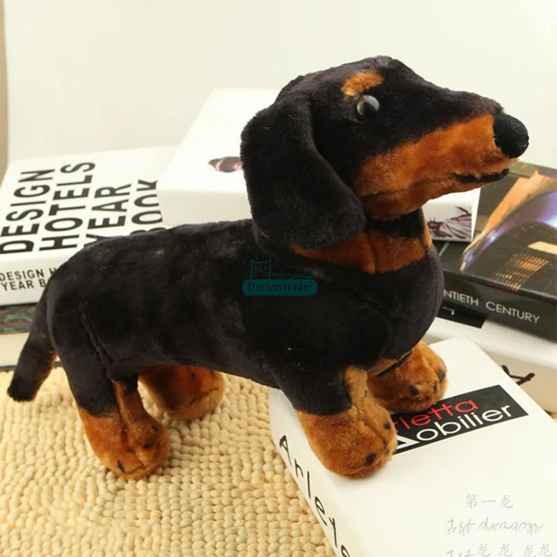 DorimyTrader Pop Realistische Animal Sausagedog Pluche Speelgoed Gevulde Tekkel Doll Hond Speelgoed Gift Decoratie 40cm DY61800