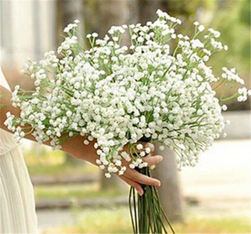 Recién llegado, Gypsophila, aliento de bebé, flores artificiales de seda falsa, planta, decoración de boda para el hogar