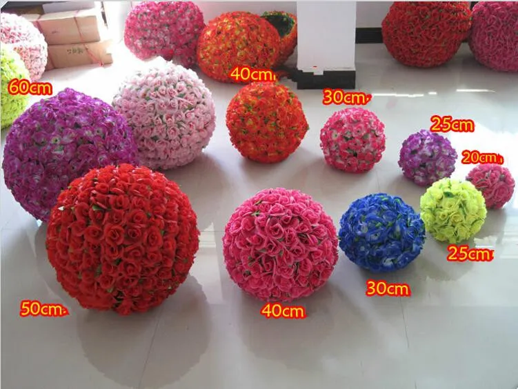 12quot 30cm Artificiel Rose Silk Flower Boules de baisers rouges pour les ornements de Noël Décorations de fête de mariage 5639276