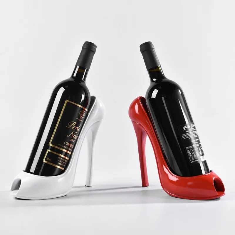 ハイヒールの靴のワインのボトルホルダーワインラック実用的な彫刻ワインラックホームデコレーションアクセサリー無料EAPCKET