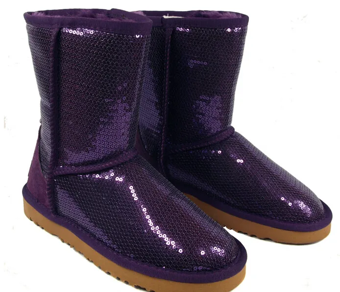 DORP TRANSPORTE 2014 Novas Mulheres Moda glitter lantejoulas Botas de neve BOOT Sapatos de Inverno Preto Azul roxo de prata de Ouro 6 cores