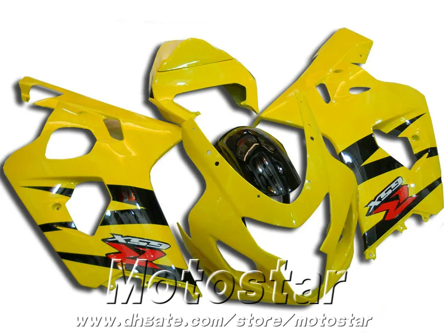 スズキGSXR600 GSXR750 04 05フェアリングK4 GSX-R600 / 750 2004 2005イエローブラックフェアリングキットQE6