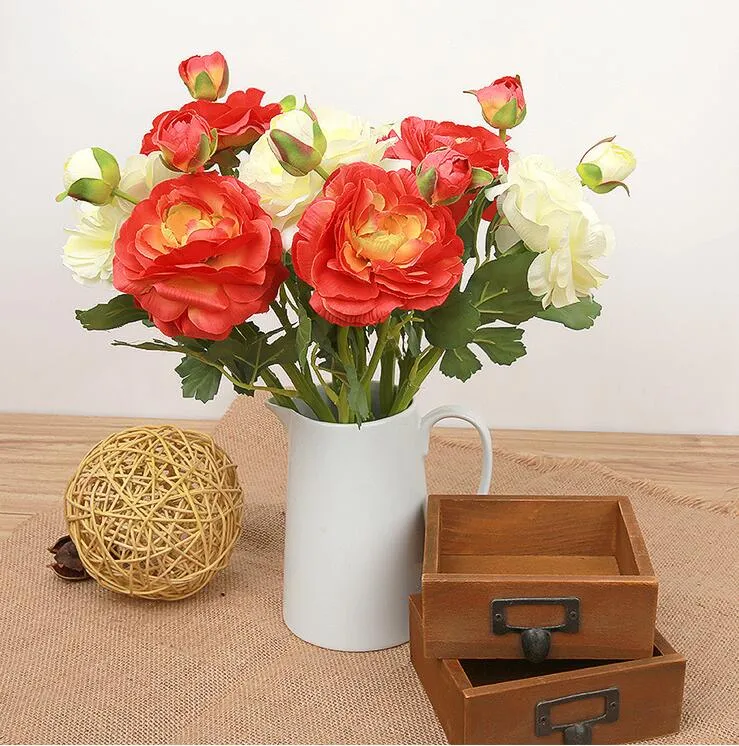 Rose Silk Craft artificial Flowers Real Touch Flowers For Wedding party Room Decoration HR015