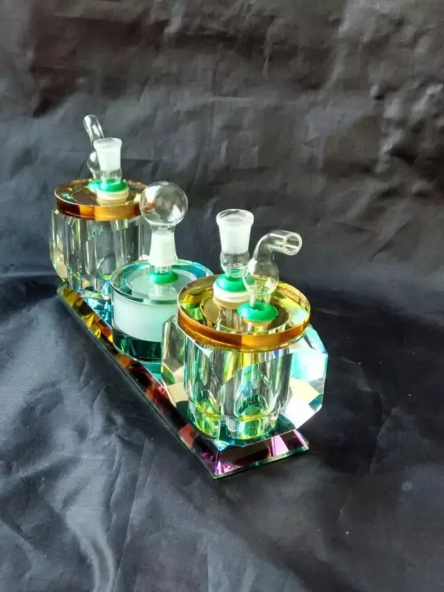 La migliore venditaNuovoDoppio, bottiglia d'acqua di cristallo, Bong di vetro all'ingrosso Bruciatore a nafta Tubi di vetro Tubi di acqua Tubo di vetro Impianti petroliferi Fumatori Spedizione gratuita