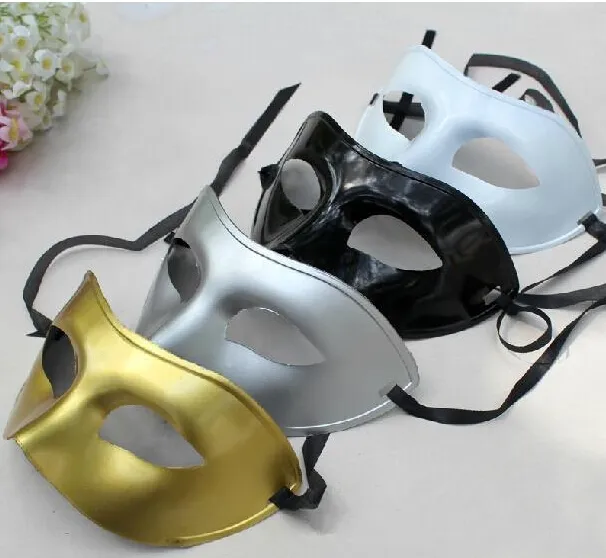 DHL Free 200pcs/lot Men's Masquerade Maske Fancy Dress Venetian Maskse Masquerade Masks Plastic Half Face Maske Optional Multi-color