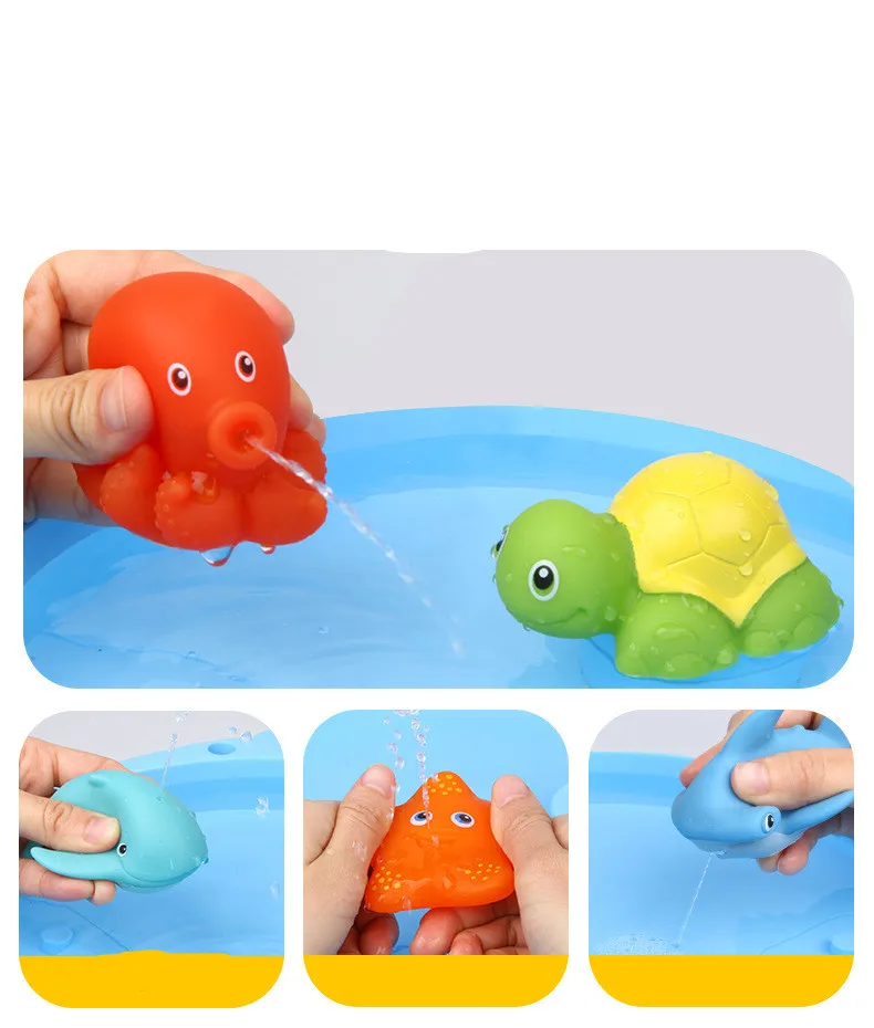 hot sale baby shower bath toys sets of creative water giraffe children bath bath toys