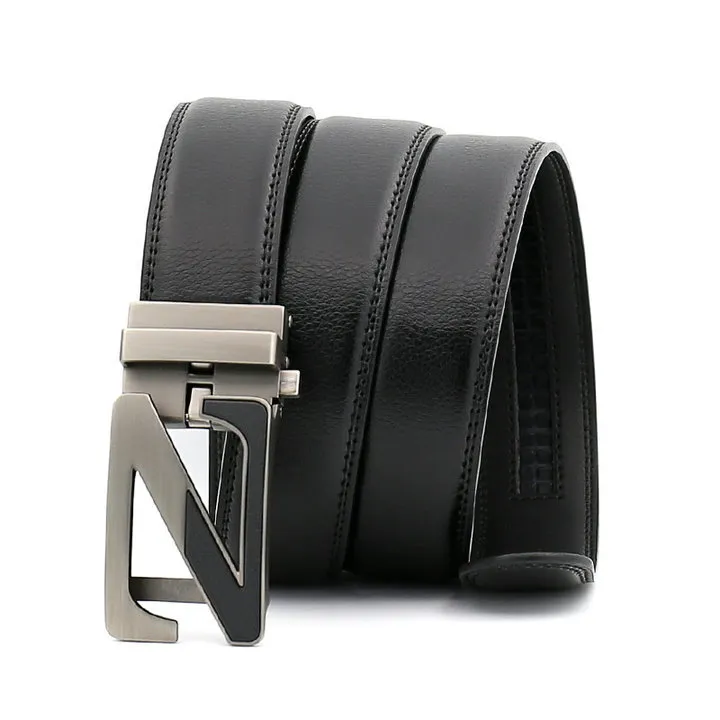 جديدة عالية المصممين الفاخرة للرجال Z سبيكة agio التلقائي إبزيم الحزام الأسود مصمم أحزمة الرجال الجينز حزام