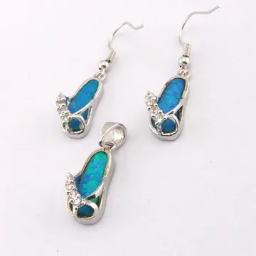 Opal Jewelry z CZ Stone; Moda Wisiorek i kolczyk Set Meksykańskie Ogień Opal Sandals Wzory