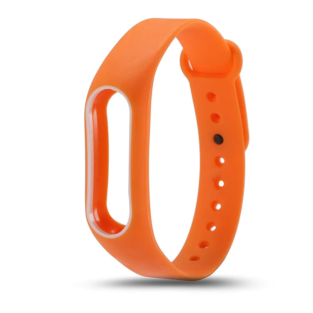 화려한 실리콘 손목 스트랩 팔찌 원래 Miband 2 Xiaomi Mi band 2 Wristbands의 이중 색상 교체 시계 밴드