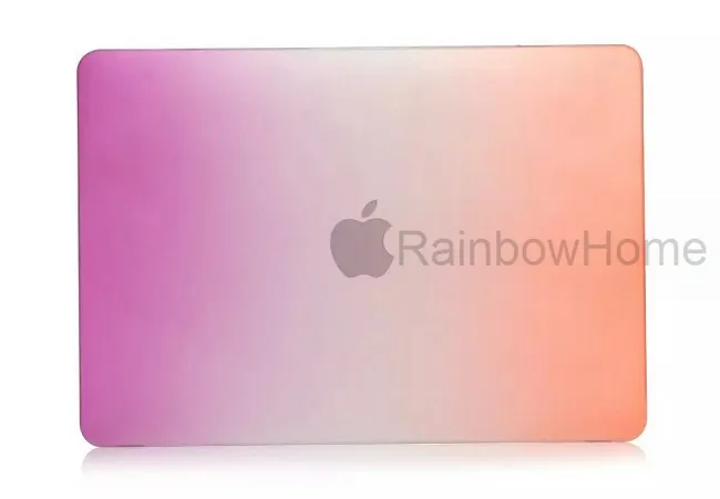 Hårdplastskyddsskyddsskydd för MacBook Air Pro Retina 12 13 15 16 tum Laptop Crystal Fodraler Rainbow Gradient Färg