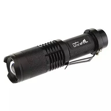 ULTRAFIRE 2000 LUMEN CREE XML XM-L T6 LED Portable Zoomable Justerbar Focus 18650 Batterilampa Torchlampa Ljus SK88 Svart