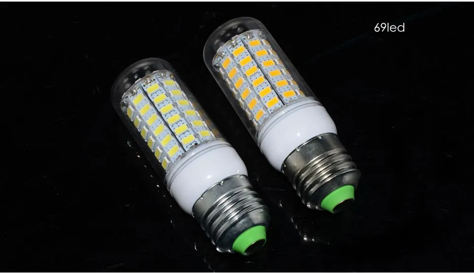 SMD5730 E27 GU10 B22 E14 G9 LED مصباح 7 واط 12 واط 15 واط 18 واط 220 فولت 110 فولت 360 زاوية SMD LED لمبة ذرة ضوء 24LED