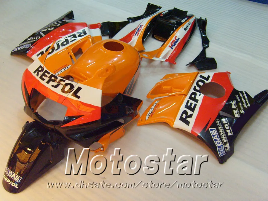 Honda CBR 600 1991 1993 1994 F2 CBR600 91 - 94 오렌지 블랙 repsol 플라스틱 페어링 키트 RP14