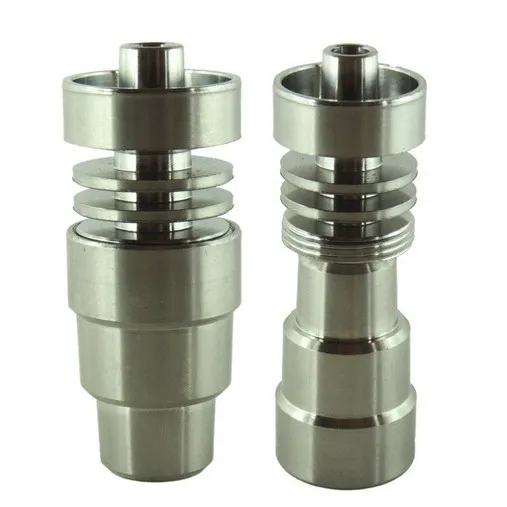 Chiodo universale senza cupola in titanio 14 / 18mm Utensili manuali per fumatori Adattatore regolabile maschio e femmina 14mm19mm 4 IN 1 GR2 Ti Nails Bong in vetro Rigs