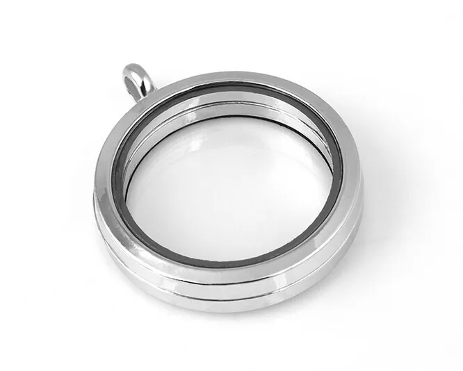 10st / 35mm Big Plain Round Magnetic Glass Living Floating Charms Locket Pendant för kedjan halsband