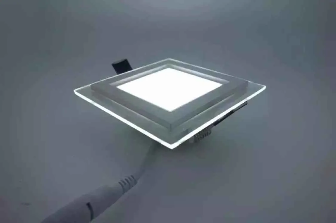 ガラス埋め込み LED パネルライト薄型 SMD5730 天井ランプ 6 ワット 12 ワット 18 ワット 24 ワットダウンライトキッチン用 AC85-265V CE RoHS FCC