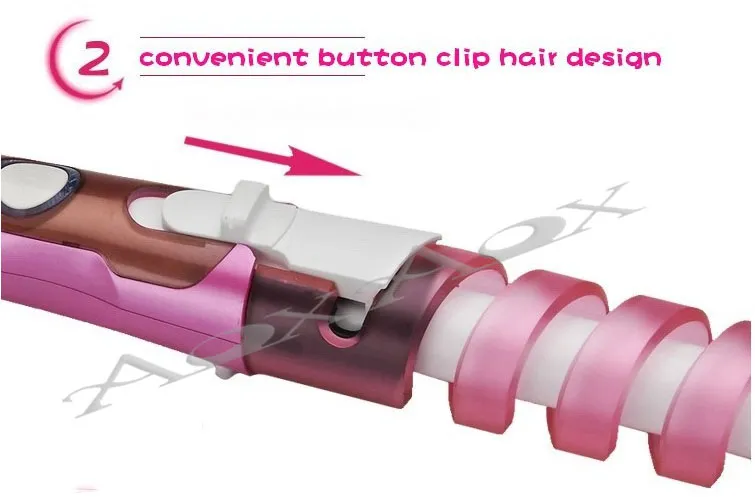 New Useful Hair Salon Spiral Ceramic Curling Iron Hair Curler DIY Travel US/EU/AU/UK Plug DHL 