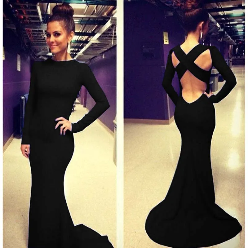 Women's Fitted Slim Sexy Criss-Cross Backless Long Maxi Dress Formal Prom  Cocktail Ball Evening Party Dress 5608 from Dhgate Basic & Casual Dresses -  price 21.6