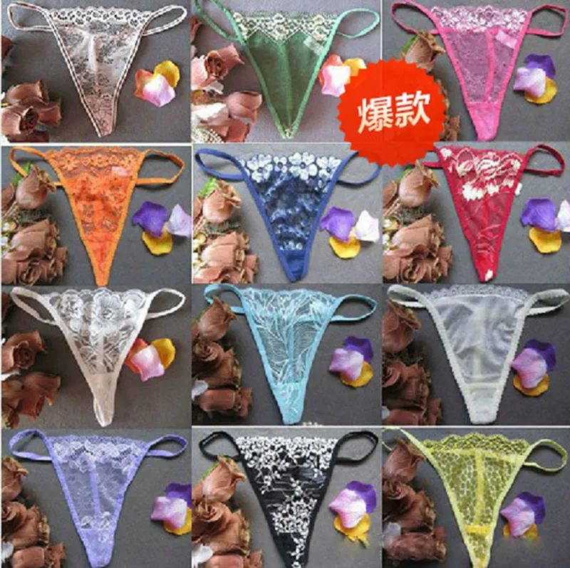 Сексуальное кружевное нижнее белье G String Thongs Panties T Back LINGERIE женщин леди многоцветный цветочный пиен бикини трусики дешево в продаже 190230