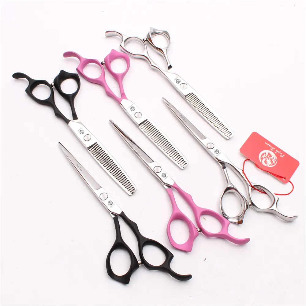 6quot 175cm 440C Purple Dragon Professional Human Hair Scissors Barbers039 Hairdressing Scissors Cutting Thinning Shears Sal2290173