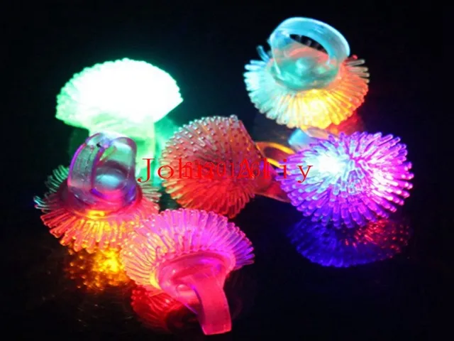 DHL Soft Flicker Ring Fashion Silicone Led Finger Ring For Wedding Party Kids and Adult Luminous Toys