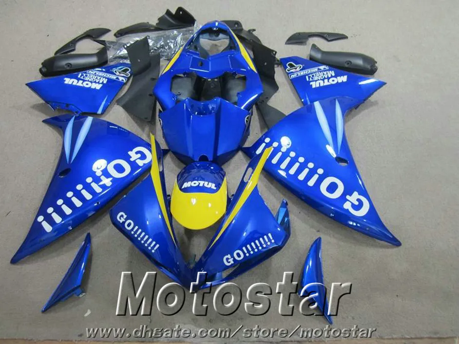 ヤマハYZF R1 2009 2013 ABSフェアリングキット ブルーブラック 圧縮型