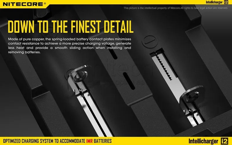 Nitecore I2 18650 14500 16340 26650のUniversal Intellicharger充電器セキュリティコードを使用したタバコマルチ機能ORI1707111