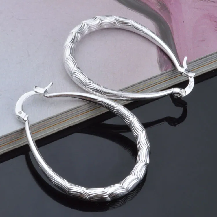 2015 Nowy Design 925 Sterling Silver Hoop Kolczyki Moda Klasyczna Biżuteria Dla Dziewczyn Darmowa Wysyłka