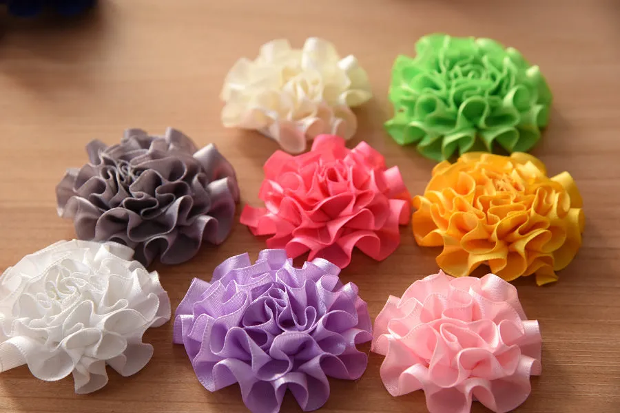 Carnation Fold Over Flower 5.5cm Newborn Hair Flower Baby Accessory Baby Girls Hair Accessories