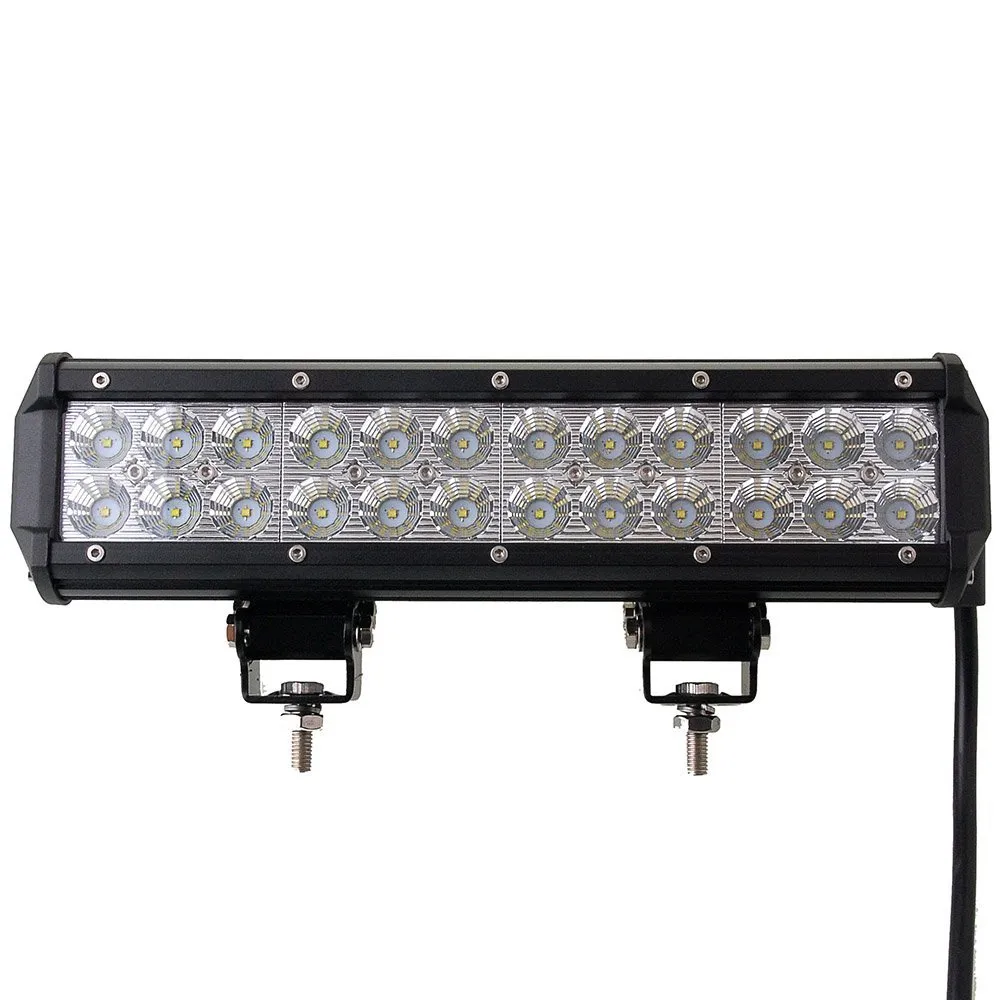 12 인치 72W LED 작동 라이트 바 24X3W 벌브 명소 홍수 밝은 4X4 4WD SUV 지프 트럭 ATV 램프 12V 24V