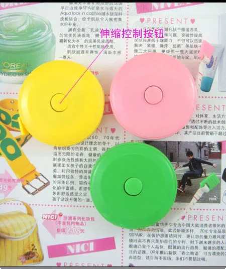 Hot good workmanship Plastic tape measure Home tool clothing size Soft feet Automatic retractable mix color