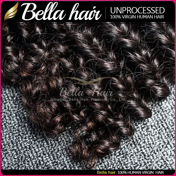 Bellahair 8-34ブラジルの髪のバンドル未加工の自然な色深い波波波波伸び8a品質の横糸