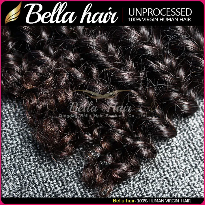 Bella Hair® 8-30 Brazilian Virgin Hair Bundles Deep Wave Hair Weaves Double Weft Unprocessed Natural Color