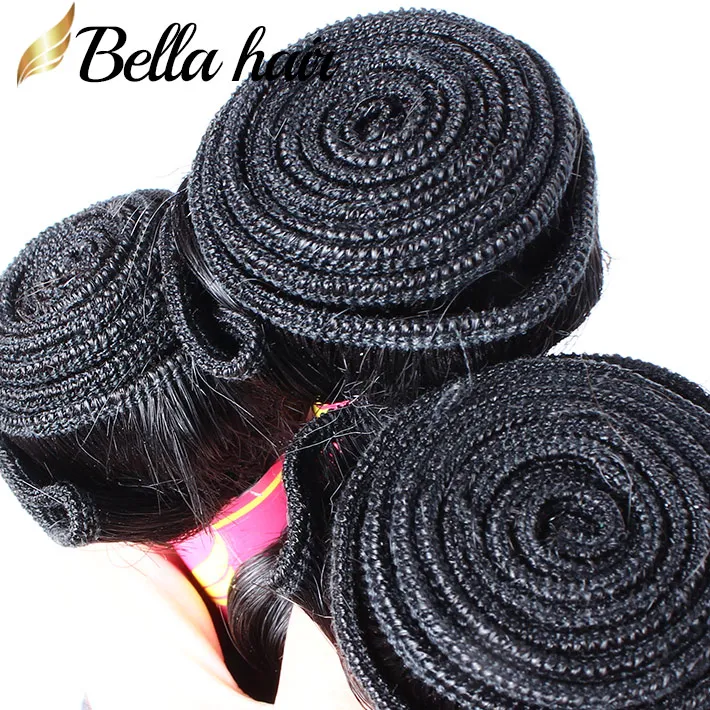 Top Quality Peruan Hair Grade 9A Natural Preto 10-24inch 4 pçs / lote Curly Human Weave
