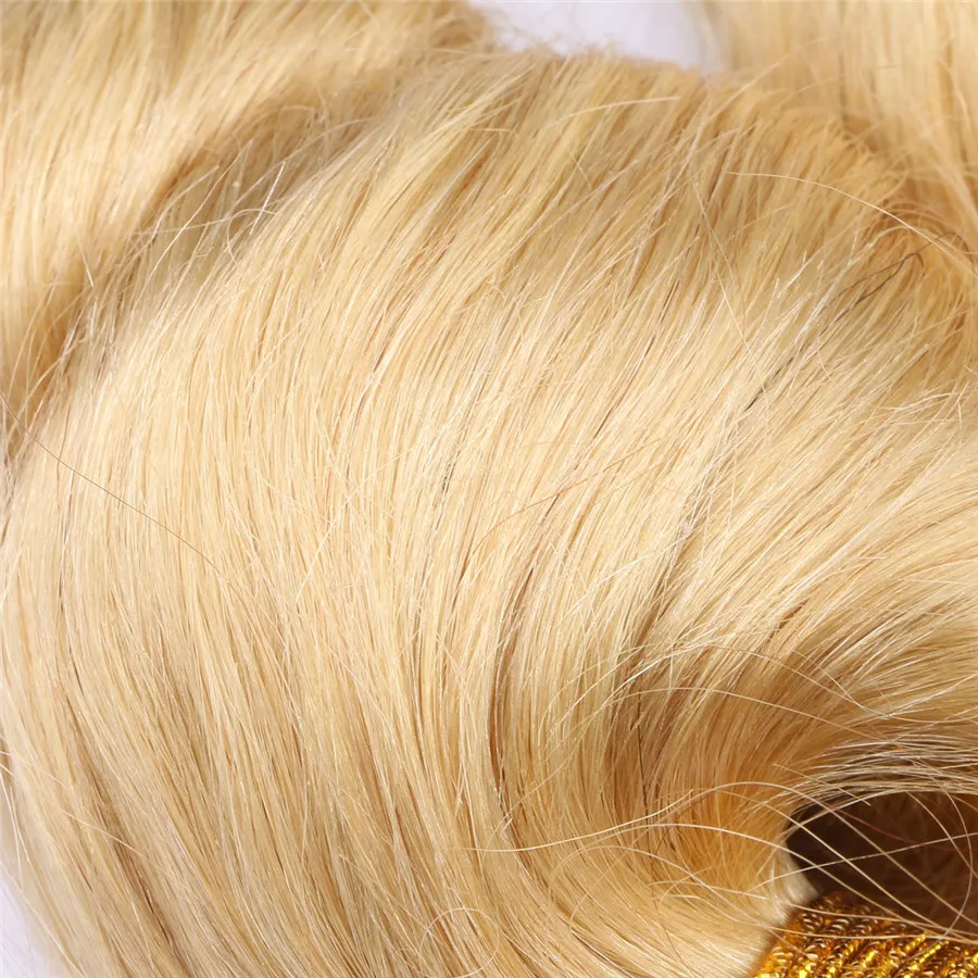 Vague lâche ondulé cheveux blonds tisse haute qualité Blonde # 613 Extensions de trame de cheveux humains brésiliens 3 paquets 100 g/pc paquets de cheveux profonds en vrac