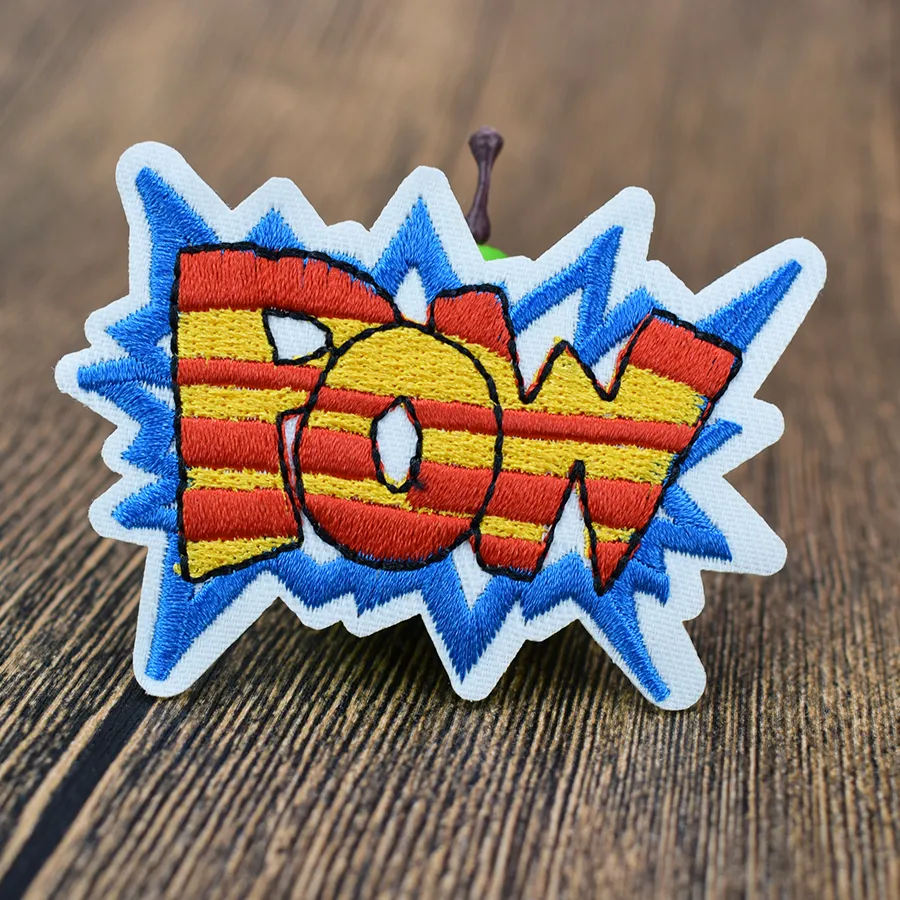 POW Patches for Clothing Bags DIY Iron on Transfer Applique Patch for Garment Jeans Sew on Embroidery Badge