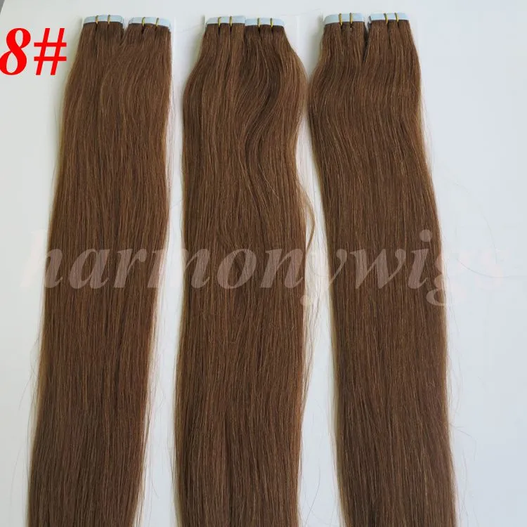 50g / pack lim hud väft pu tejp i mänskliga hårförlängningar 18 20 22 24 tums brasiliansk indisk hårförlängning