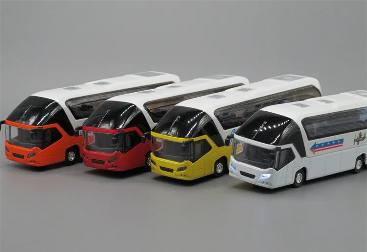 Legering auto model speelgoed, klassieke tourbuscoach, hoge simulatie met hoofdlichten, geluid, voor kinderen speelgoed, kerstcadeaus, verzamelen, woondecoratie