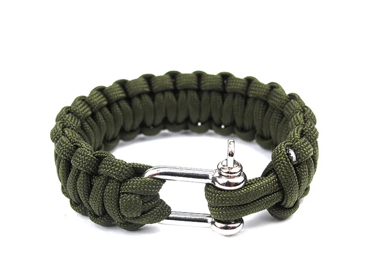 10 PZ Cobra BRACCIALI PARACORD KIT Bracciale militare di sopravvivenza di emergenza Braccialetti con ciondoli Unisex fibbia a U i6675314