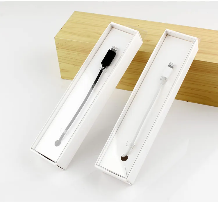 Lyxig vitpapper Förpackning för Micro USB-kabeldatum Linje för dropship Säljare Presentkartonger