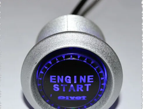 Universal Blue LED Push-knapp Start Motorns Tändmotor Starter Blå Röd Pivot Engine Start